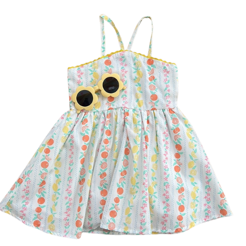 Citrus Print Dress with Sunglasses