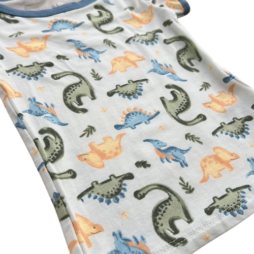 Blue Dinos Short Sleeve Bamboo Pajama Set