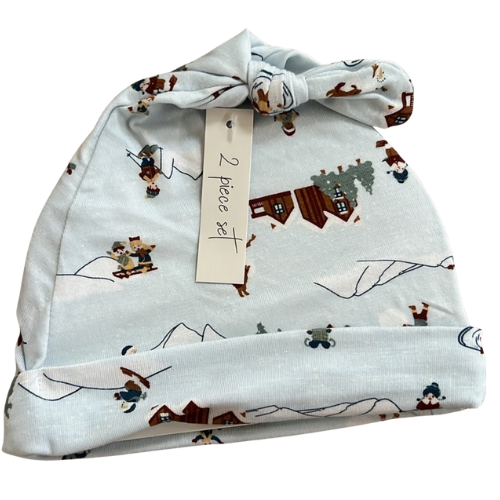 Winter Fun Bamboo Footie with Hat