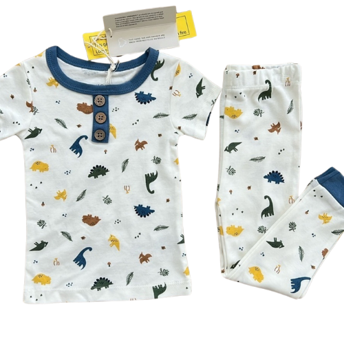 Dinosaur Henley Short Sleeve Pajama Set