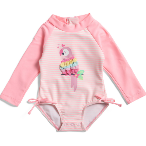 Parrot Long Sleeve Rashguard One Piece Swimsuit