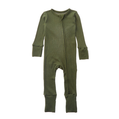 2 Way Zipper Bamboo Thermal Chive Romper