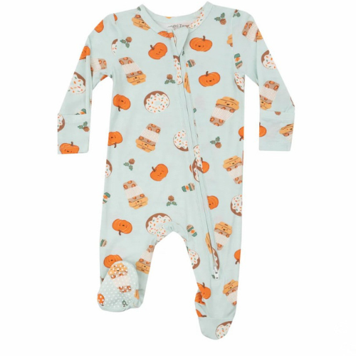 2 Way Zipper Bamboo Pumpkin Spice Latte Footie