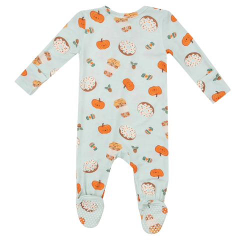 2 Way Zipper Bamboo Pumpkin Spice Latte Footie