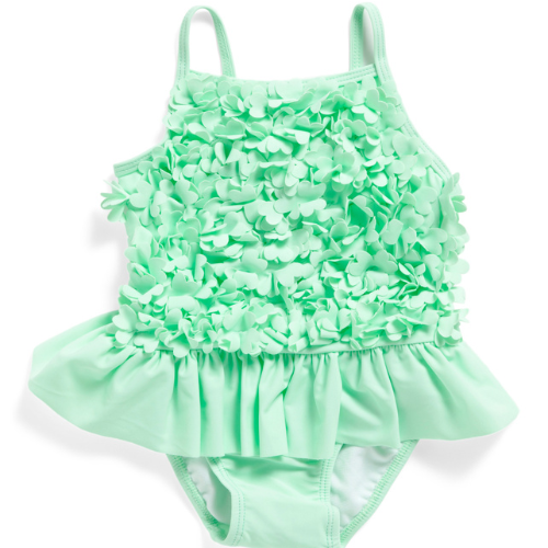 Mint Green 3d Floral One Piece Swimsuit