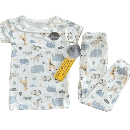 Safari Animals Short Sleeve Bamboo Pajama Set