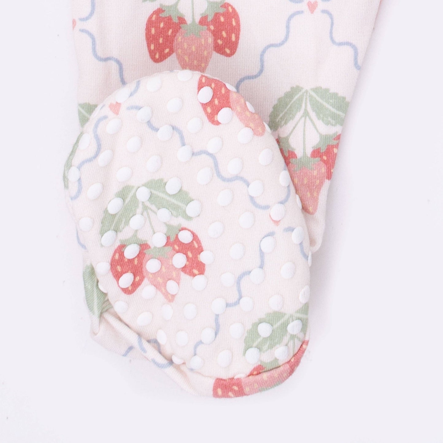 Sweet Strawberries - 2 Way Ruffle Back Zipper Footie