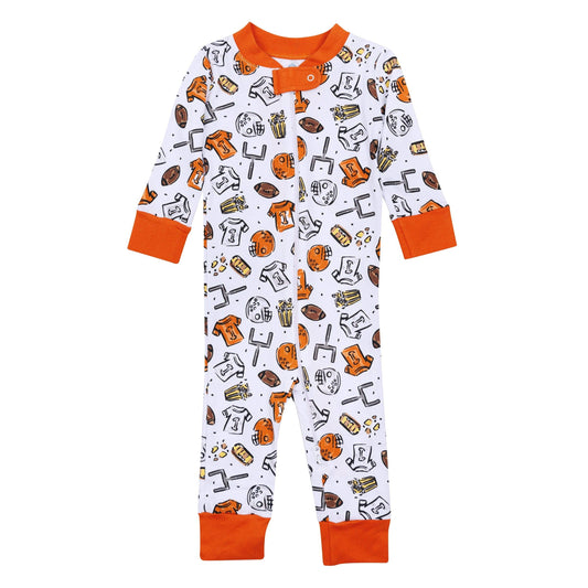 Future Draft Picks Zip Pajamas - Orange White
