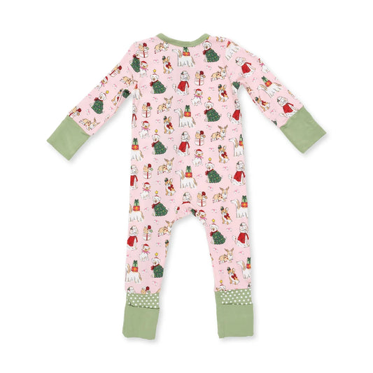 Christmas Dogs Pink - Convertible Romper