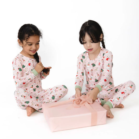 Christmas Dogs Pink - Long Sleeve Loungewear Set