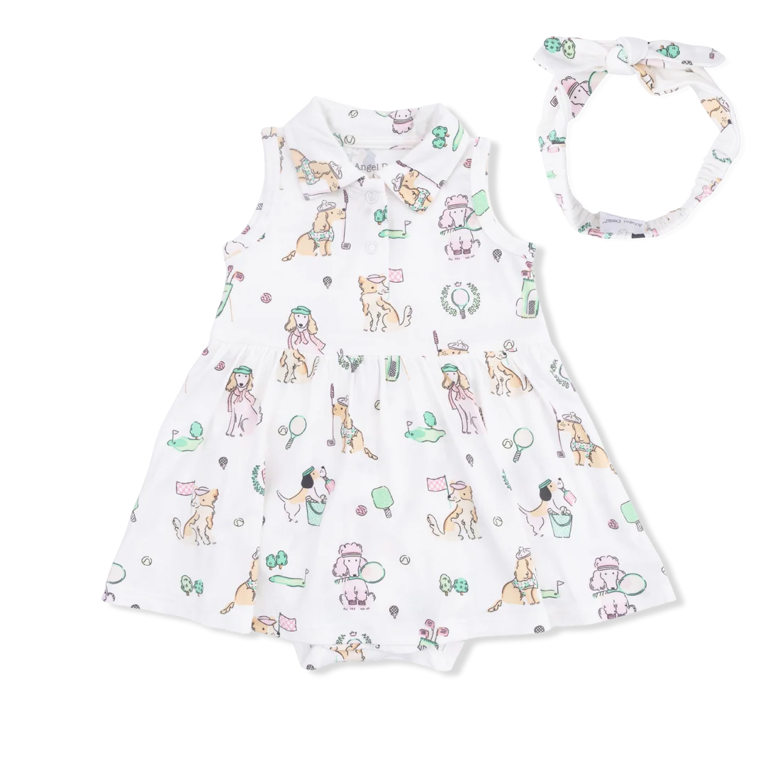 Country Club Dogs Pink Polo Tennis Dress & Headband