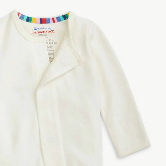 Cream Organic Cotton Magnetic Footie