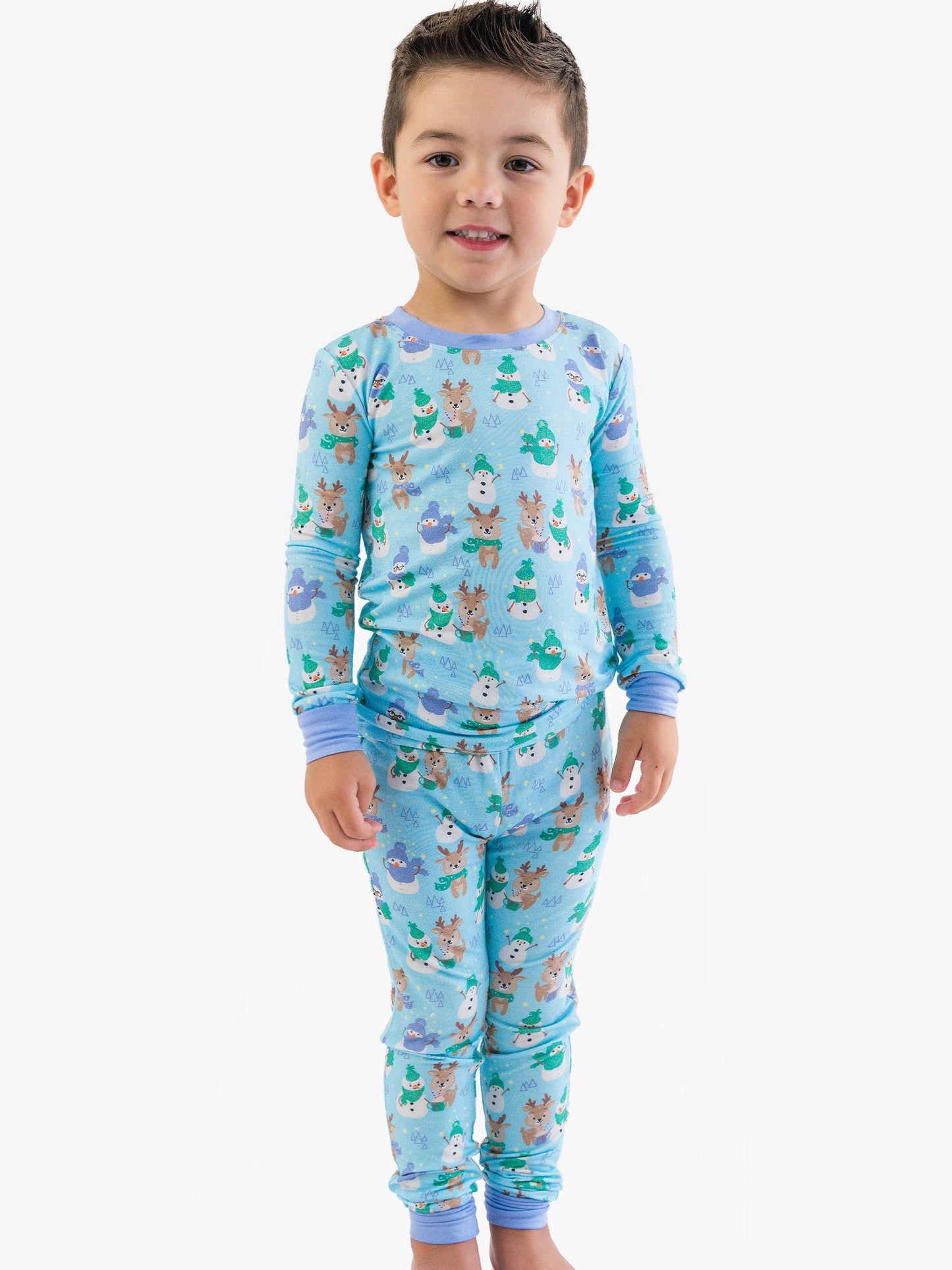 SoftSnooze™ Kids Bamboo Viscose Snowy Sidekicks Long Sleeve Pajama Set