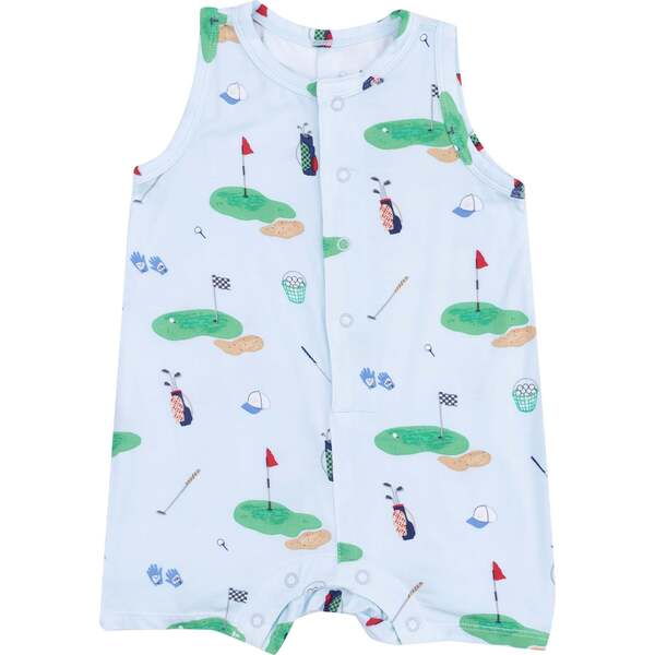 Golf Things Blue Bamboo Sleeveless Shortie Romper