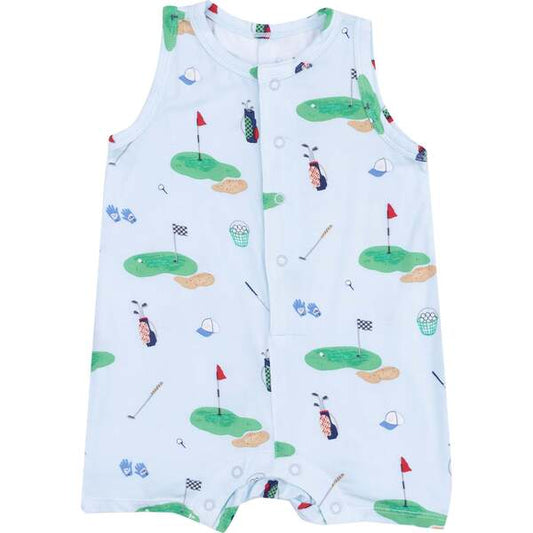 Golf Things Blue Bamboo Sleeveless Shortie Romper