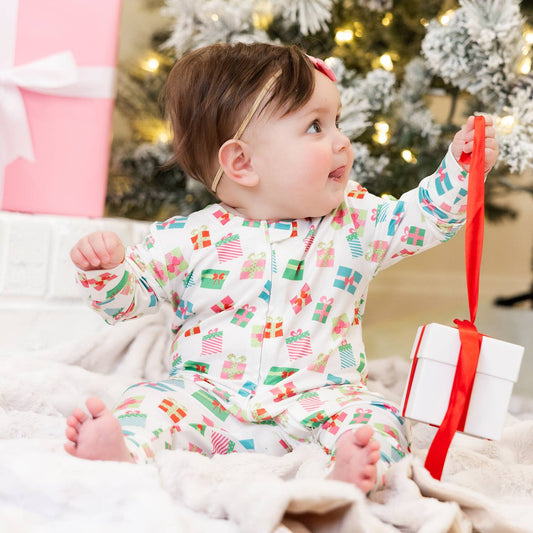 Baby Presents Under the Tree Zip Romper