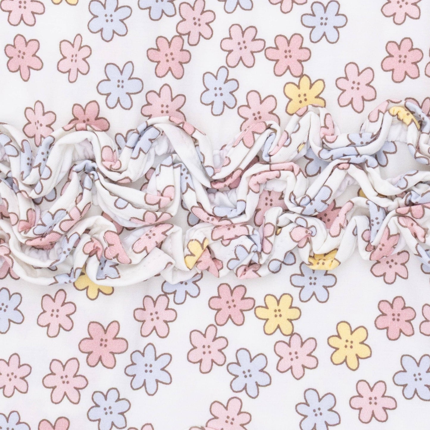 Sarah Floral - 2 Way Ruffle Back Zipper Footie