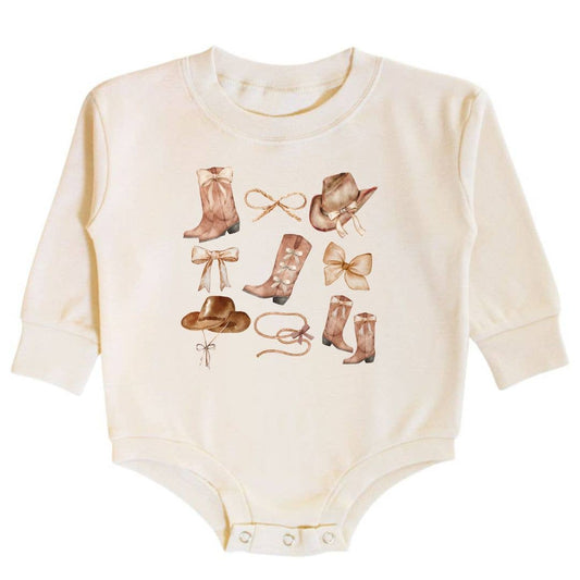 Cowgirl Cutie Long Sleeve Romper - Baby Clothes- Western