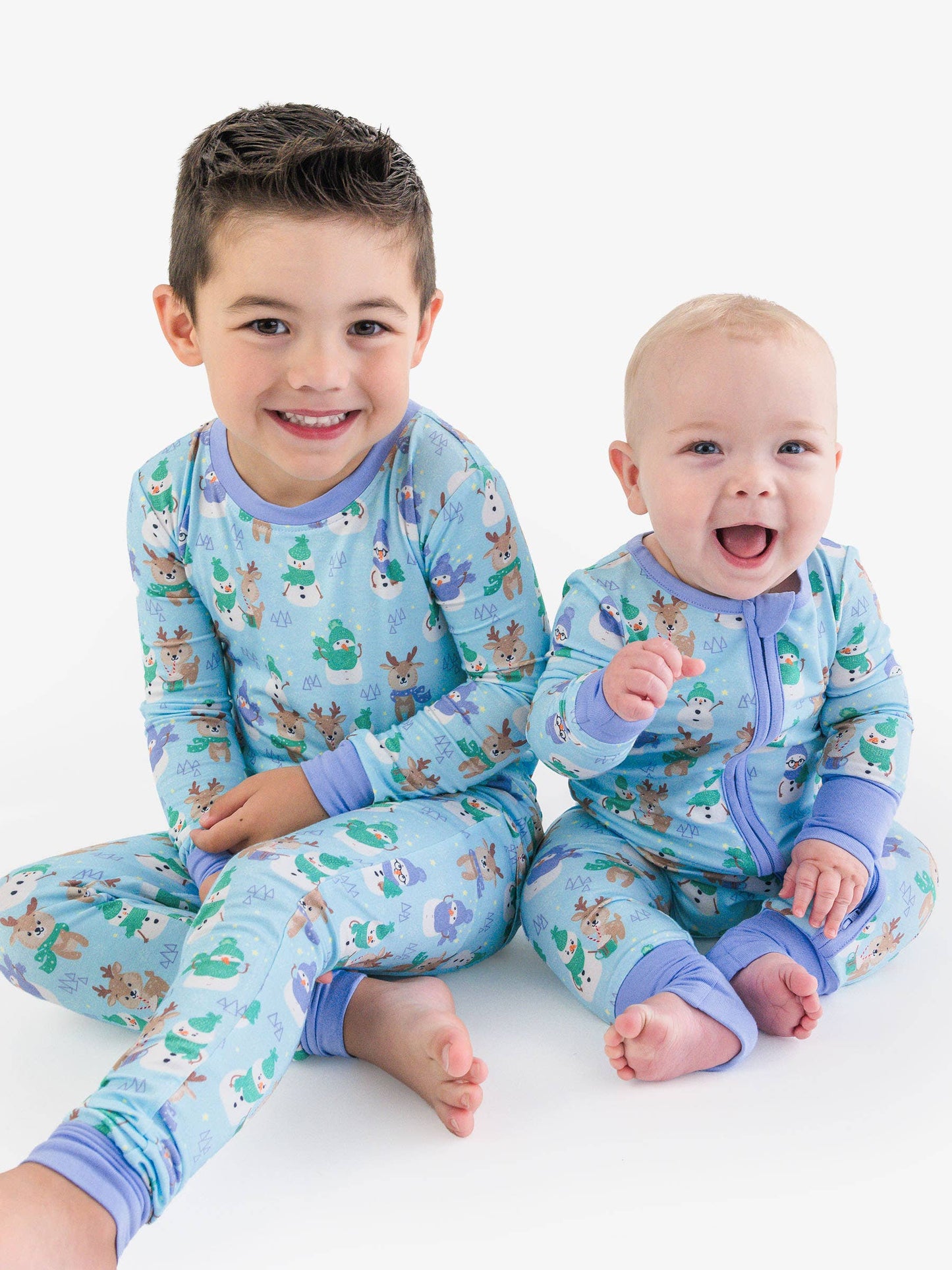 SoftSnooze™ Kids Bamboo Viscose Snowy Sidekicks Long Sleeve Pajama Set