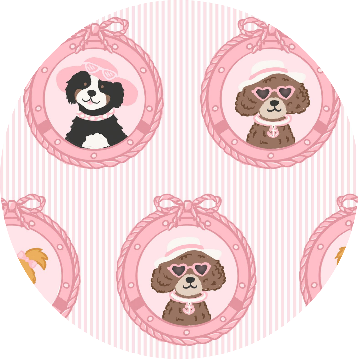 Porthole Pups Kids Pajamas - Pink