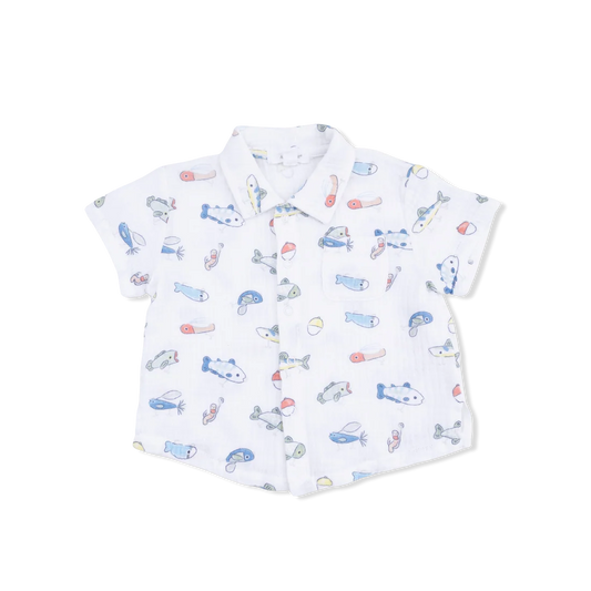 Fishing Lures - Polo Button Up with Casual Short