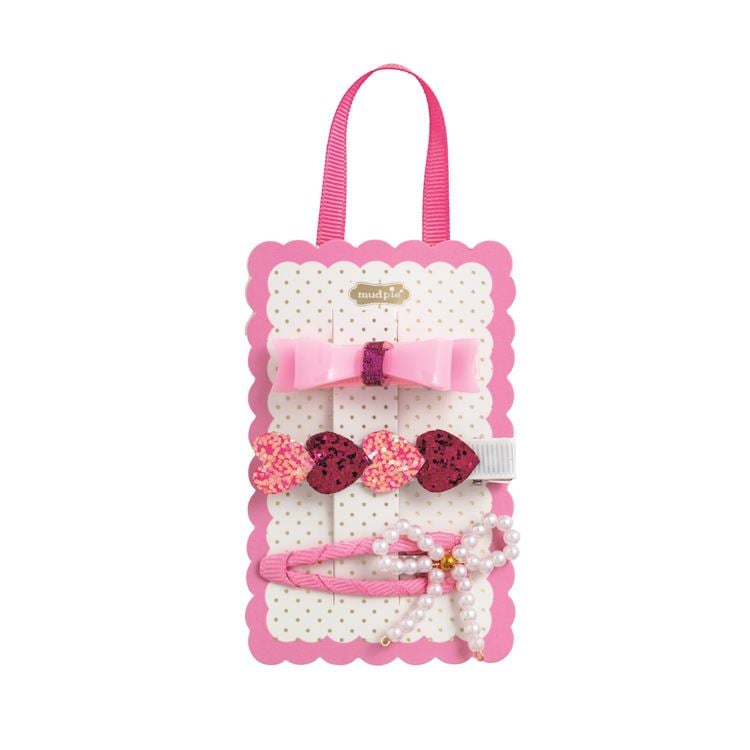 Light Pink Valentine's Hair Clip Set