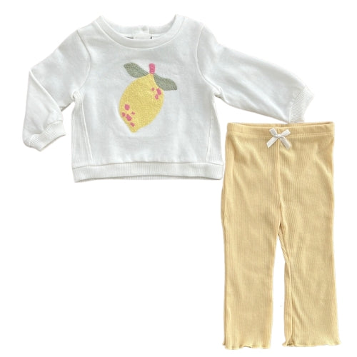 Lemon Sweatshirt and Leggings Matching Set