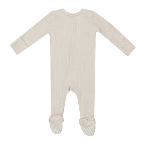 2 Way Zipper Footie Solid Thermal Oatmeal