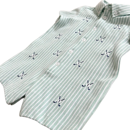 Green Golf Polo Romper