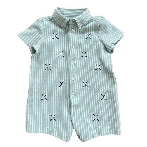 Green Golf Polo Romper