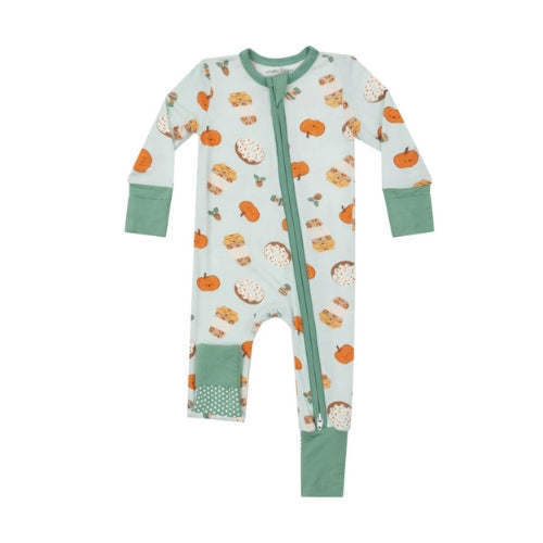 2 Way Zipper Romper - Pumpkin Spice Latte