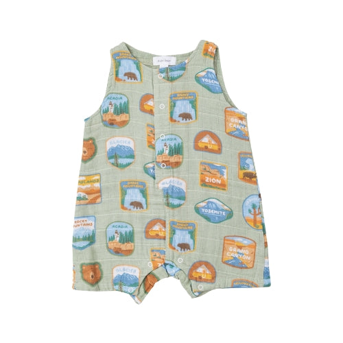 National Park Patches Organic Cotton Shortie Romper