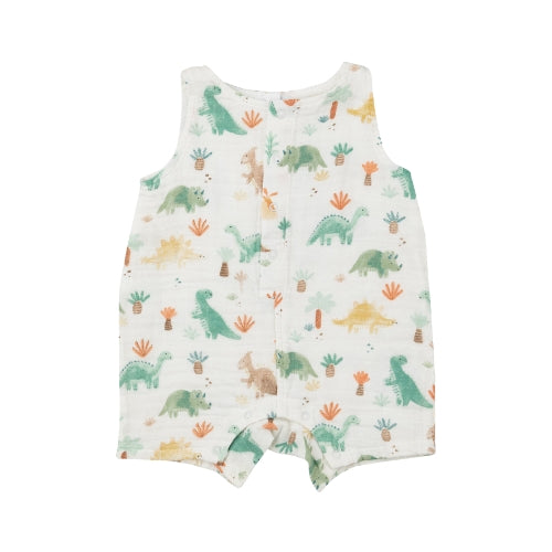 Dino Print Organic Cotton Shortie Romper
