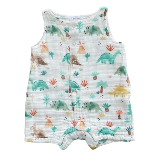 Dino Print Organic Cotton Shortie Romper