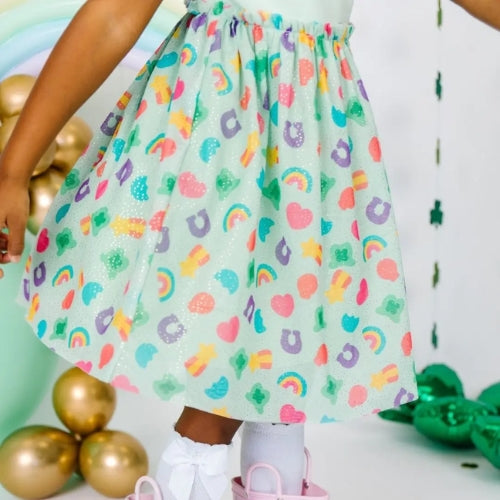 Lucky Charm St. Patrick's Day Short Sleeve Tutu Dress