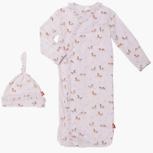 Purple Rein Magnetic Sleeper Gown and Hat Set