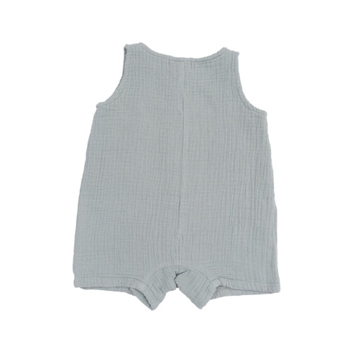 Sleeveless Shortie Romper - Solid Muslin Slate Gray