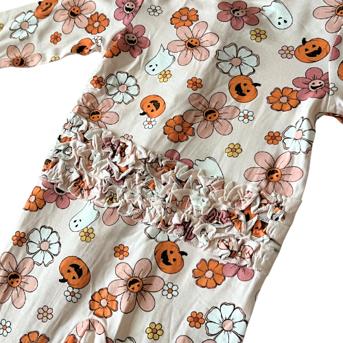 Groovy Halloween Vibes Bamboo Footie with Headband