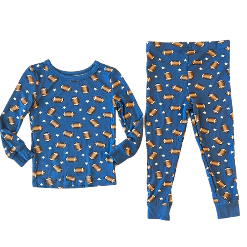 Football Star Long Sleeve Bamboo Pajama Set