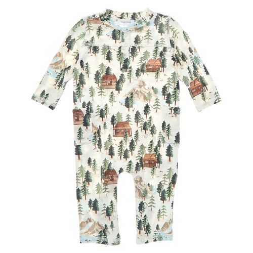 L/S Raglan Henley Romper - Vintage Cabin