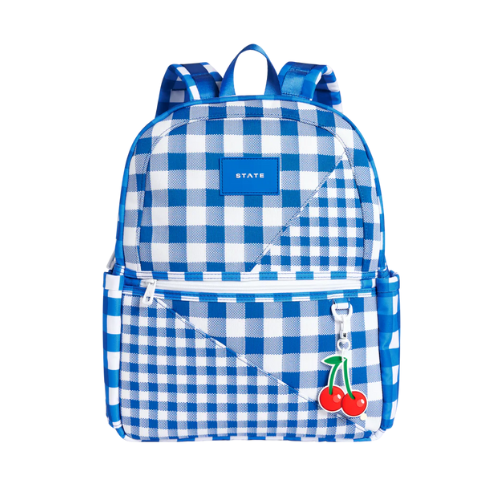 Kane Double Pocket Backpack - Intarsia Gingham Cherry