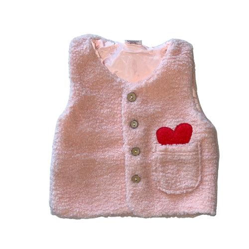 Pink Heart Sherpa Vest