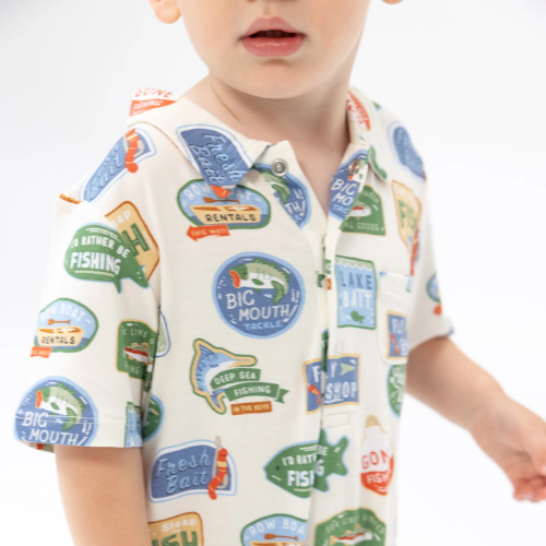 Polo Shortie Romper - Bait Shop Signage