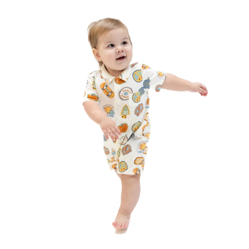 Polo Shortie Romper - Groovy Vibes