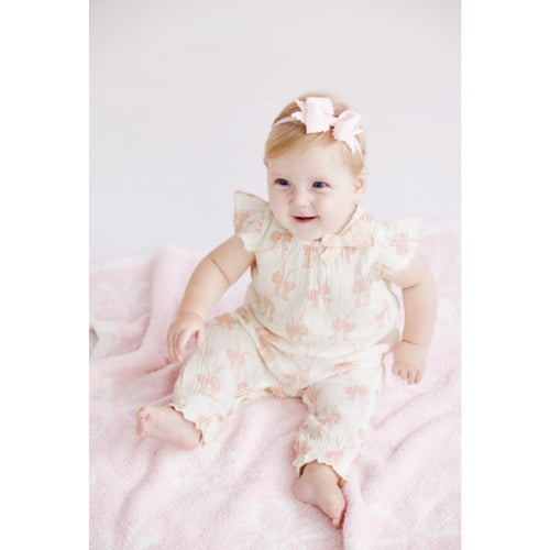 Pink Bow Baby Romper