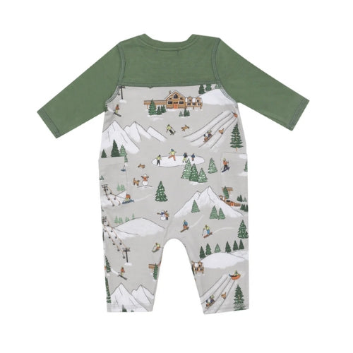 Romper W/ Contrast Sleeve - Winter Fun Skiers