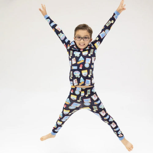 L/S Loungewear Set - Vintage Ski Patches