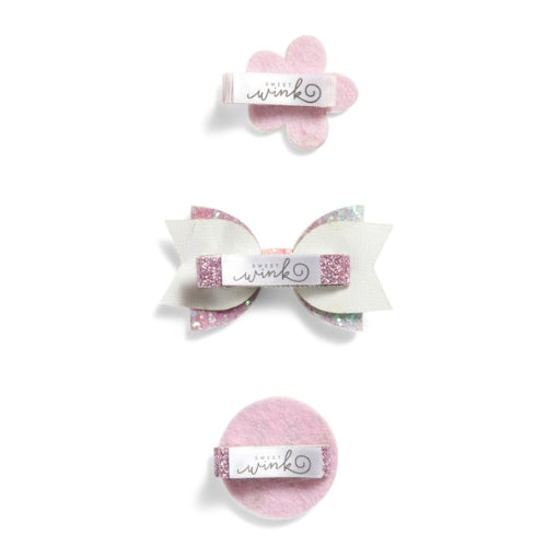 Good Vibes 3 Piece Hair Bow Clip Set