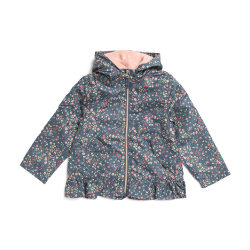 Ditsy Floral Windbreaker Jacket with Fleece Lining