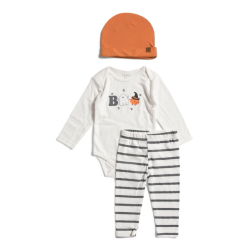 Boo! Bodysuit, Pants and Hat Set